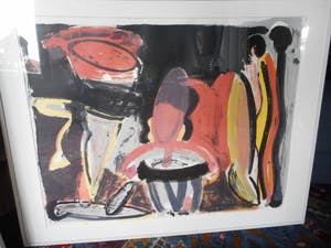 Piet Warffemius - De originele ( gouache )" de reis " en bijbehorende zeefdruk ( 2 stuks !! ) kopen? Bied vanaf 200!
