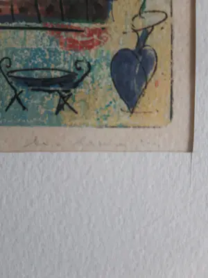 Lia van Leeuwen - vier kleine etsen van tulpen en figuurtjes kopen? Bied vanaf 20!