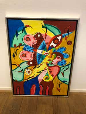 Maartje Wijngaarden - Schilderij met gezichten verkocht voor € 120!