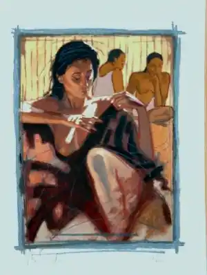 Nico Vrielink - Kleurenzeefdruk CONFRONTATIE met GAUGUIN I vendu pour 89€ !