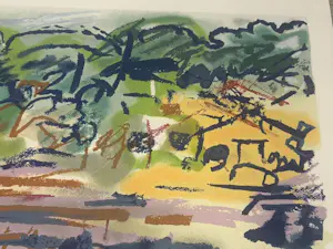 Nell Blaine - Cove with Barge, lithografie kopen? Bied vanaf 75!