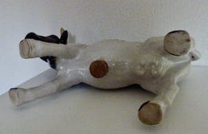 Niet of onleesbaar gesigneerd - Grote zwart bonte Koe, waarschijnlijk als reclamemateriaal in Slagerij? kopen? Bied vanaf 1!