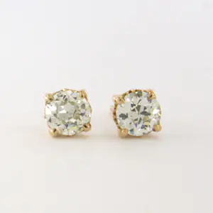 Acheter18k rosé gouden solitair oorknoppen met Bolsjewiek geslepen diamant tot. 0.88ct? Enchérissez de 725!