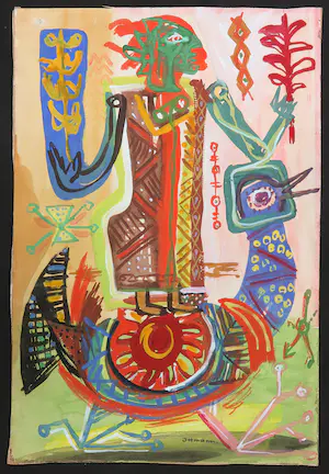 Hans Ittmann - gouache, Fantasiefiguur kopen? Bied vanaf 150!