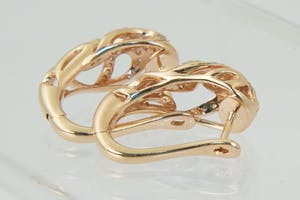 1267- Chique set 14 krt rosé-goud & diamanten (ca.0.80ct) oorclips - gekeurd kopen? Bied vanaf 270!