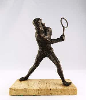 Bep van den Bergh - Brons en travertine, Björn Borg verkocht voor € 10!