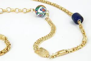 11 - Groot Surinaams geel-gouden Alla Kondre hals sieraad ketting - 18 krt kopen? Bied vanaf 1180!