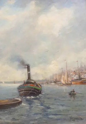 Cornelis Johannes van der Aa - Havengezicht kopen? Bied vanaf 175!