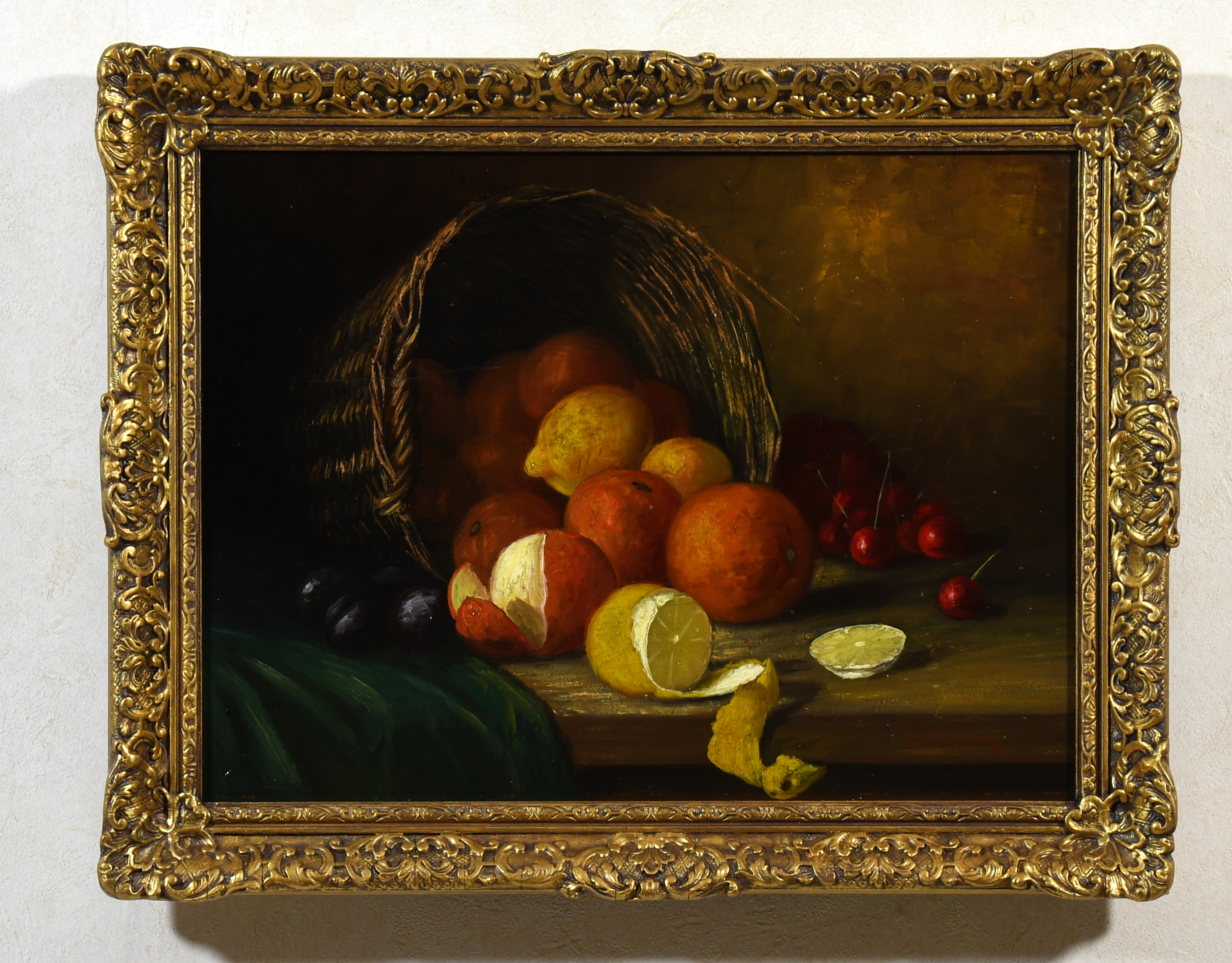 Piet Cottaar - 1878 -1950 "Rieten Mand met Fruit"- Olieverf op paneel- Sign. Piet Cottaar kopen? Bied vanaf 75!