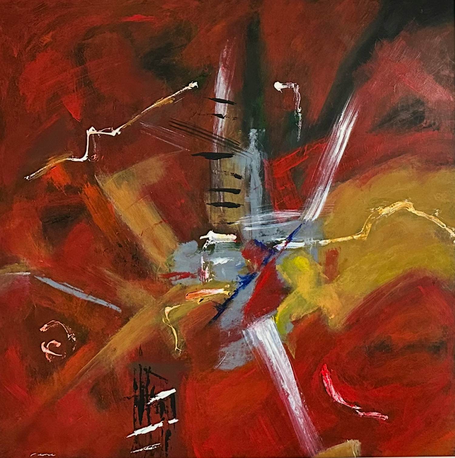 Rene de Groot - Abstract kleurrijk schilderij kopen? Bied vanaf 50!