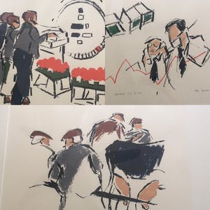 Ellen Meuwese - 3 originele zeefdrukken in identieke lijsten kopen? Bied vanaf 240!