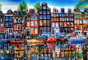 Elena Polyakova - Een gracht in Amsterdam verkocht voor € 65!