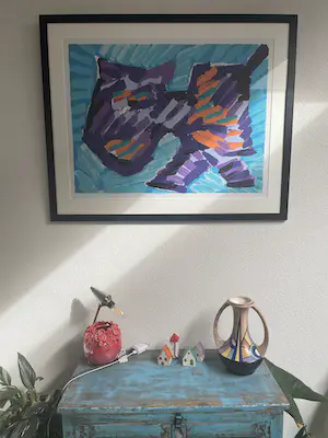 Karel Appel - HAPPY CAT - KLEURLITHOGRAFIE - LITHOGRAPHIE COLORE - 64x82cm - NIEUW INGELIJST kopen? Bied vanaf 250!