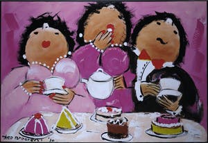 Theo Broeren - Acryl op doek, Verjaardagsfeest - Ingelijst (Groot) kopen? Bied vanaf 1!