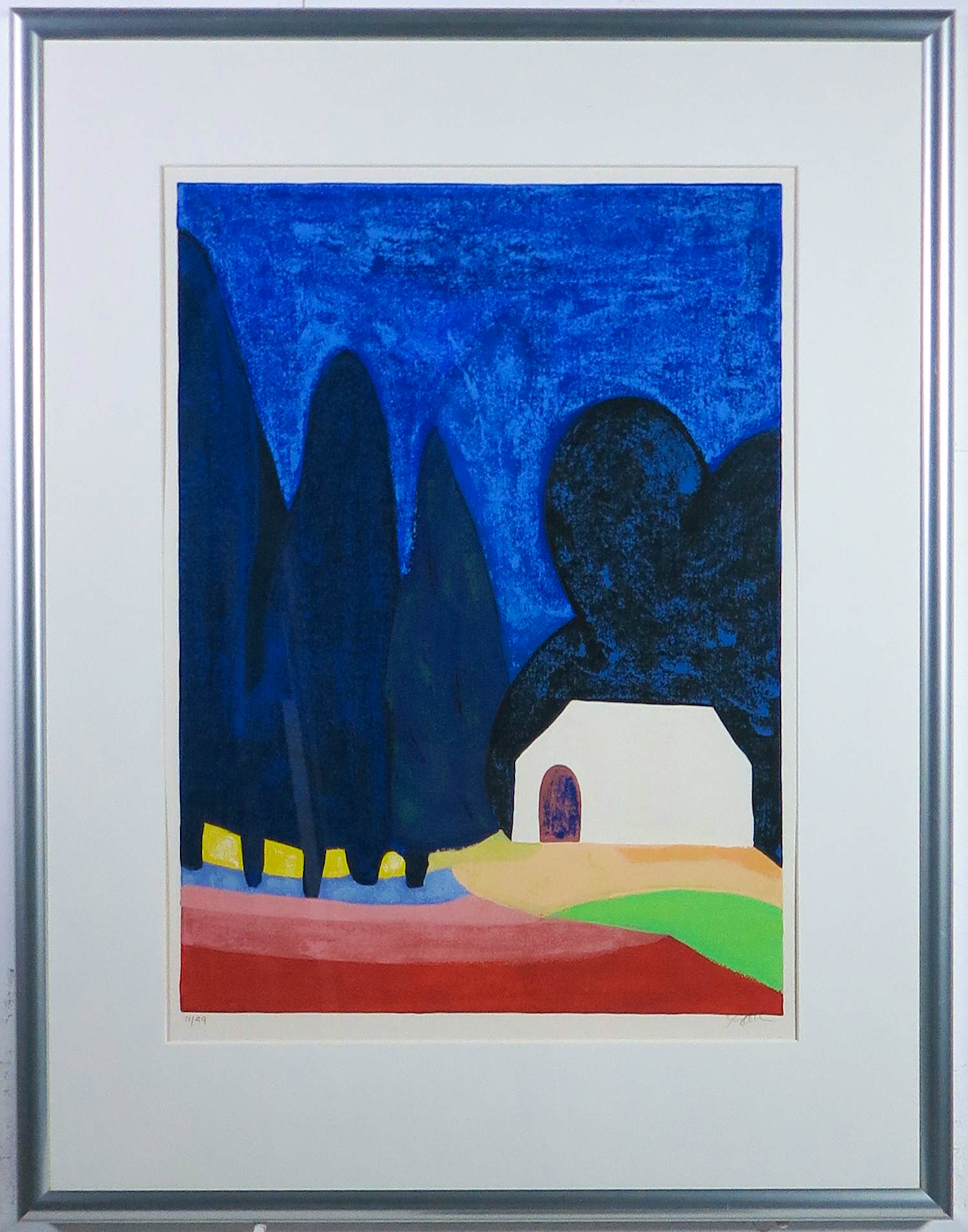 Amos Yaskil - Gemengde druktechniek, Red Filed In Galilea - Ingelijst kopen? Bied vanaf 100!