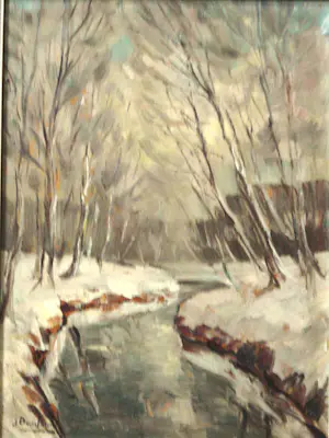 Jan Baartmans - Olieverfschilderij - Sneeuwgezicht kopen? Bied vanaf 100!