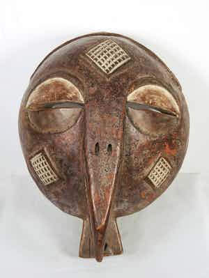 Luba - Groot houten vogelmasker met scarificaties verkocht voor € 1!
