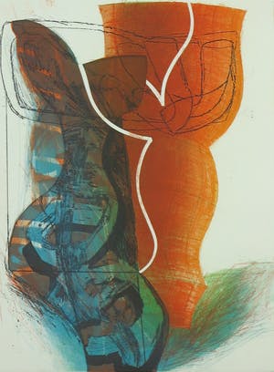 Hans Vredegoor - Kleurenets en aquatint, Tweespraak - Ingelijst kopen? Bied vanaf 1!