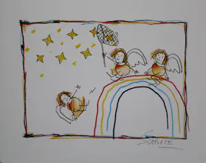 Wilhelm Schlote - Twee handgesigneerde giclées: Sternenfänger, Schweine kopen? Bied vanaf 35!