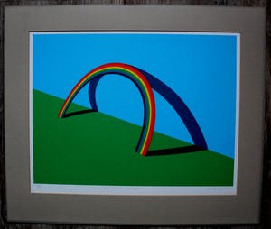 Patrick Hughes - Zeefdruk: Leaning on a Landscape - 1979 kopen? Bied vanaf 299!