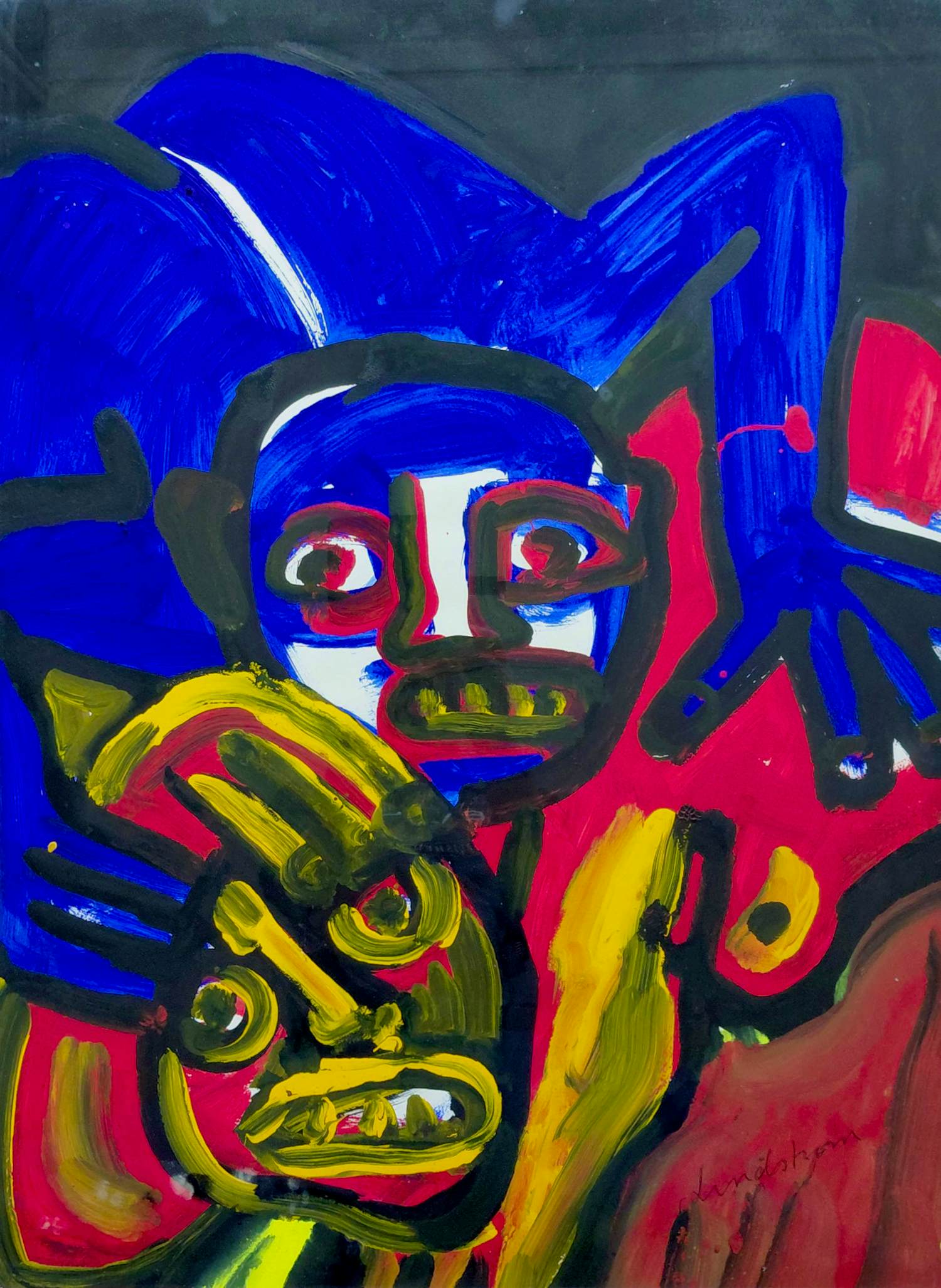 Bengt Lindstrom - Figuren, gemengde techniek (netjes ingelijst, groot) kopen? Bied vanaf 1250!