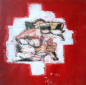 Miguel Ybanez - Abstracte compositie, gemengde techniek (ingelijst) verkocht voor € 1!