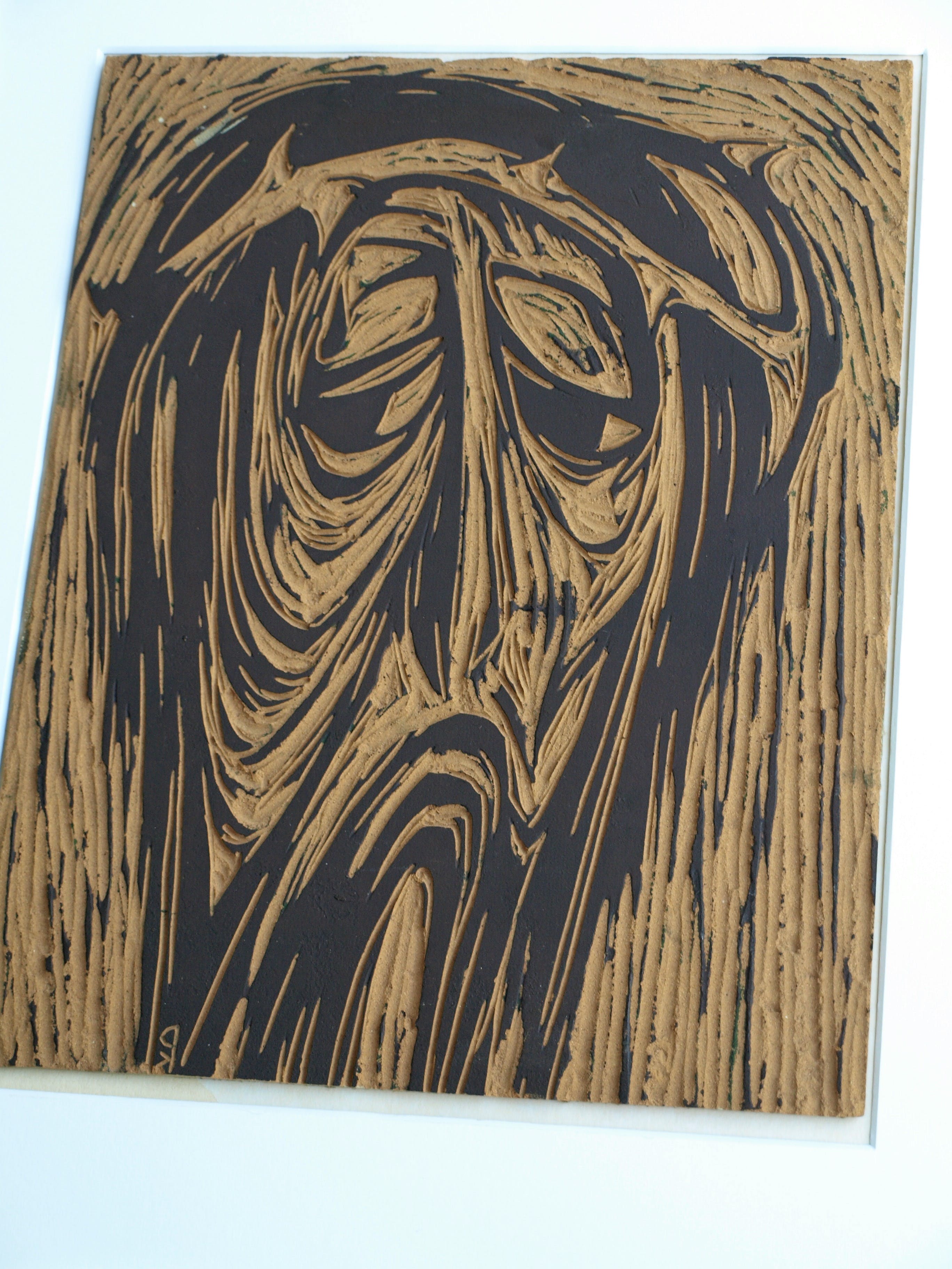 Klaas Pijlman - Originele linoplaat + afdruk , Jezus, man van smarten - ingelijst – 1965 kopen? Bied vanaf 75!