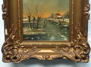 Hendrik Breedveld - (1918-1999) – 2x Olieverf op paneel , 2 Winterlandschappen - ingelijst kopen? Bied vanaf 1!