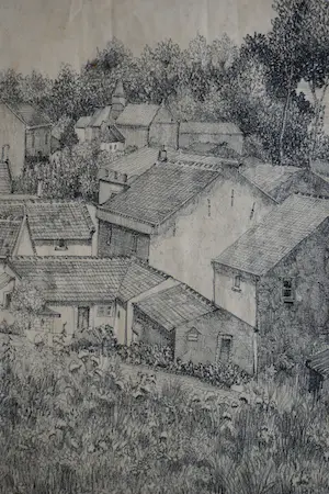 Willem Minderman - litho - Canne - het uitzicht vanuit zijn tuin kopen? Bied vanaf 20!