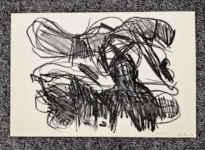 Jan Sierhuis - Originele monochrome Litho abstract - 1961 - potloodgesigneerd kopen? Bied vanaf 39!