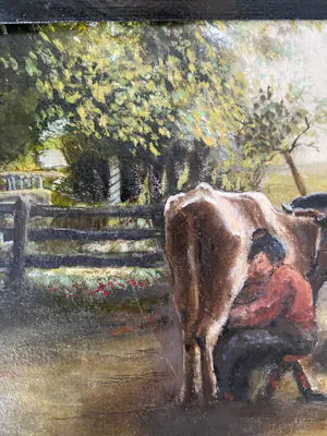 Niet of onleesbaar gesigneerd - Koeien melken kopen? Bied vanaf 1!