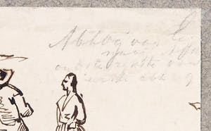 Niet of onleesbaar gesigneerd - Inkttekening, Figuren in historische kleding kopen? Bied vanaf 1!