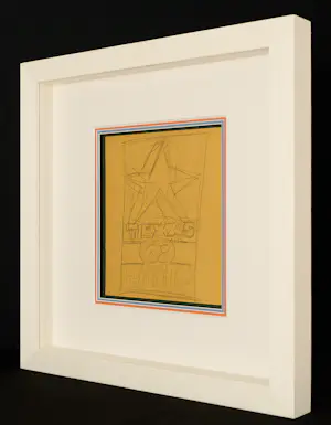 Robert Indiana - Originaler Entwurfszeichnung für HEMISFAIR 68 - professionell gerahmt kaufen? Bieten Sie von 2850!