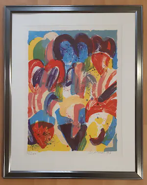 Jan Cremer - Zeefdruk " Tulipe 01-96". Mooi ingelijst. kopen? Bied vanaf 300!