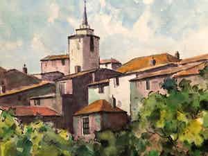 Clement Bezemer - zicht op zuid-europees dorpje verkocht voor € 35!