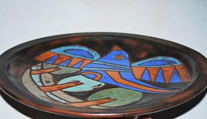 Henk Potters - Keramisch bord+Tegel+Gesign. boekwerk: 'Henk Potters, Kunstschilder en Keramist' kopen? Bied vanaf 40!