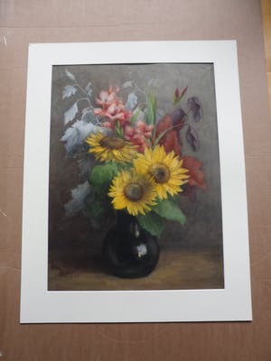 Jacoba Ottolina Adriana Roos Vlasman-Lingeman - Olieverf op papier, Bloemen in een vaas. kopen? Bied vanaf 35!