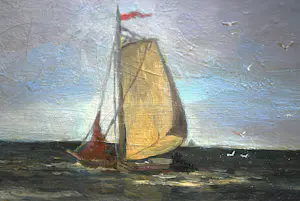 Willem ten Bosch - zeilboten voor de kust - ca. 1920 kopen? Bied vanaf 250!