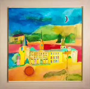 Susan Schildkamp - Acryl op board, Warmond - Ingelijst verkauft für € 200!