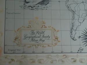 Niet of onleesbaar gesigneerd - The Royal Geographical Society Silver Map, Franklin Mint – 1976 – Lijst, 51 x 70 kopen? Bied vanaf 1!