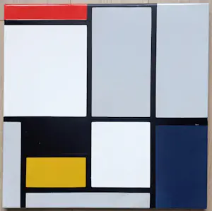 Piet Mondriaan - Tableau No. III, with Red, Black,Yellow,Blue and Gray, emaille op metaal (unica) kopen? Bied vanaf 495!