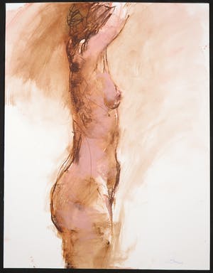 Franscz Witte - Oliepastel op papier, Staand naakt kopen? Bied vanaf 40!