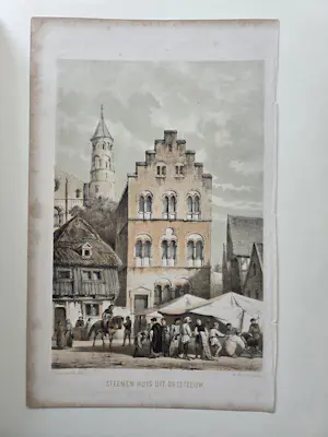 Cornelis Springer - Vijf stadsgezichten / gebouwen kopen? Bied vanaf 20!