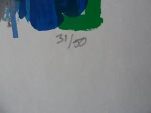 Ad van Hassel - Zeefdruk, 3 Blauwen tulpen. kopen? Bied vanaf 35!