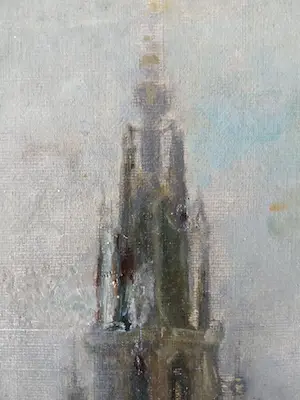 Louis Artan - Stadsgezicht met kathedraal kopen? Bied vanaf 250!