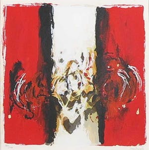 Hans Vanhorck - Zeefdrukken, Tweeluik Rood - Ingelijst kopen? Bied vanaf 1!