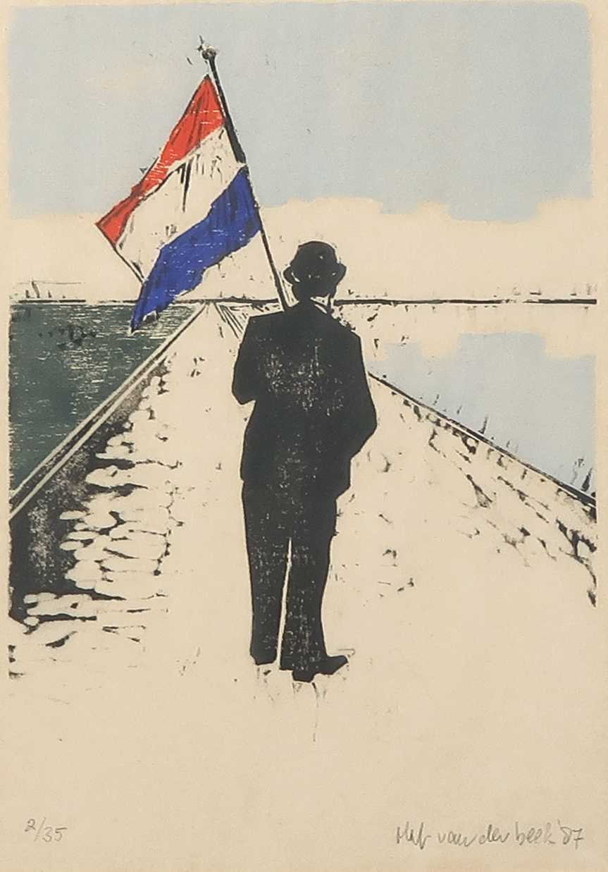 Olaf van der Beek - Houtsnede, Zonder titel - Ingelijst  kopen? Bied vanaf 20!