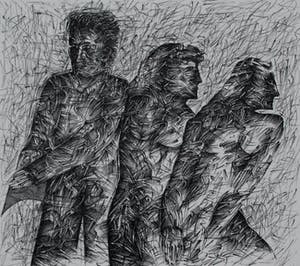 Kees Spermon - litho: 3 figuren - 1979 kopen? Bied vanaf 45!