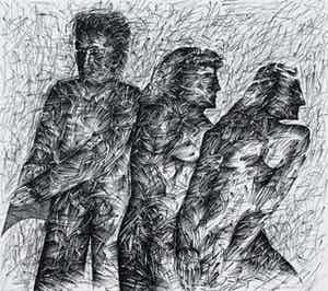 Kees Spermon - litho: 3 figuren - 1979 verkocht voor € 45!