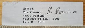 Fon Klement - Table blanche, olieverf op doek (netjes ingelijst) kopen? Bied vanaf 995!